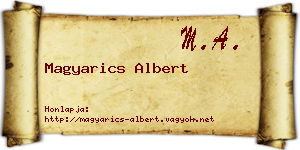 Magyarics Albert névjegykártya