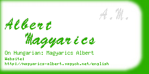 albert magyarics business card
